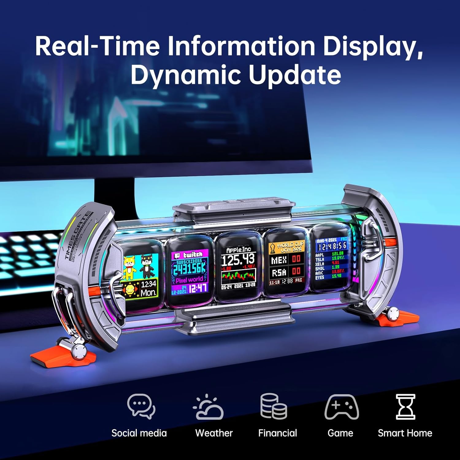 Divoom Times Gate Cyberpunk Desk Clock