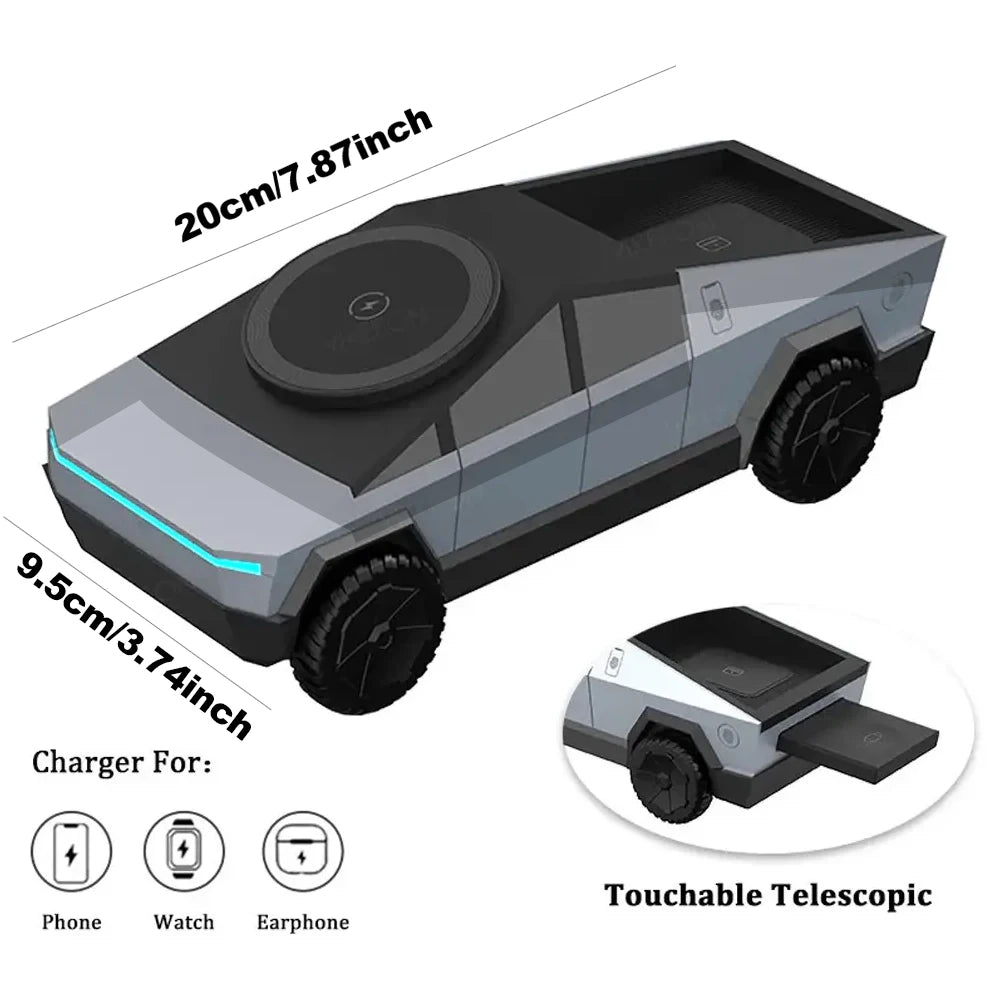 Car Magnetic Wireless Charger Dashboard Stand for Iphone 17 16 15 14 Pro Max Samsung Watch Airpods Pro Fast Charging Station