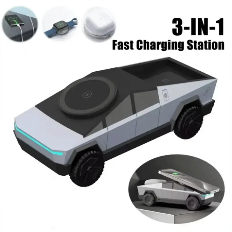 Car Magnetic Wireless Charger Dashboard Stand for Iphone 17 16 15 14 Pro Max Samsung Watch Airpods Pro Fast Charging Station