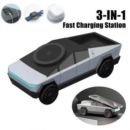 Car Magnetic Wireless Charger Dashboard Stand for Iphone 17 16 15 14 Pro Max Samsung Watch Airpods Pro Fast Charging Station